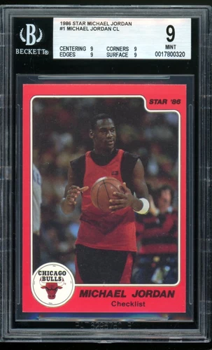 1986 Star Basketball Michael Jordan #1 Checklist BGS 9 Set Break