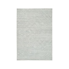 6' x 9'3" Ivory and Light Grey Pure Wool Hand Knotted Oriental Rug R65642