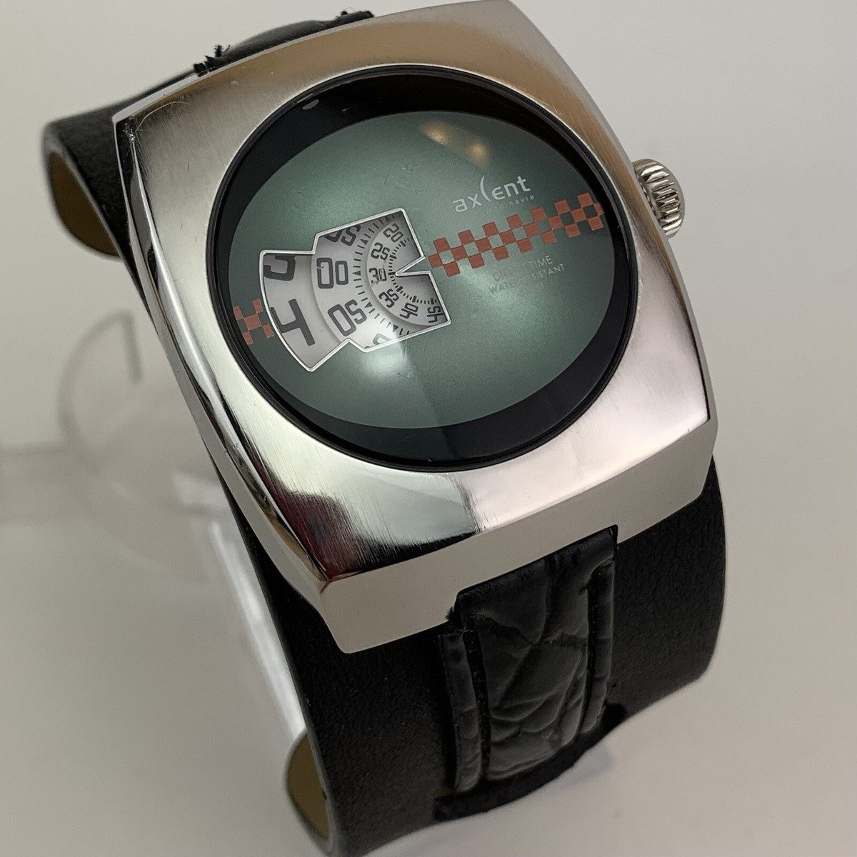 VTG Axcent Scandinavia Jump Hour Watch Mens Retro Stainless Bund
