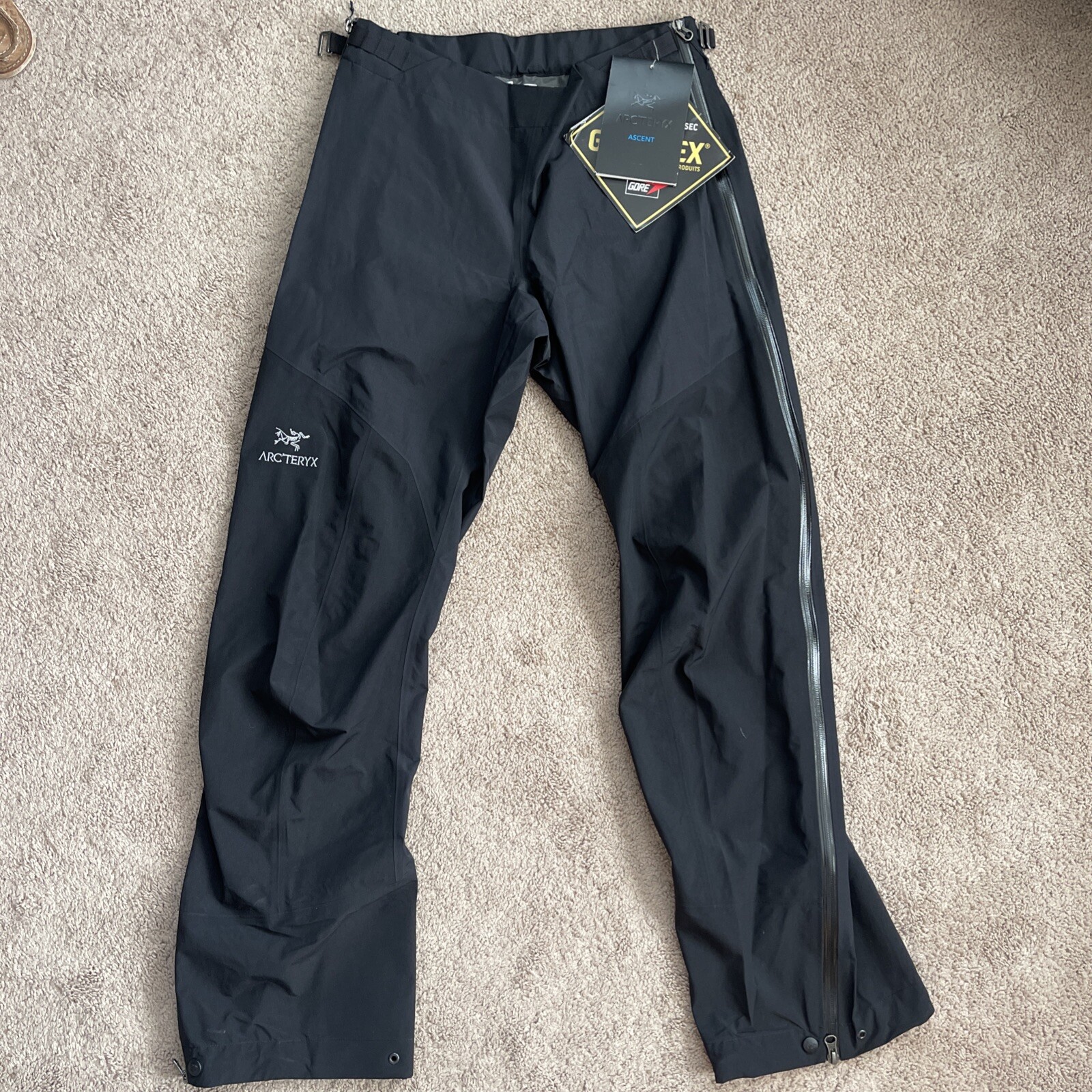 Arc'teryx Pantaloni Donna Medium Alpha SL Impermeabili Gore tex Shell Nero Nuovi con etichette