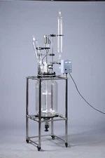 50L Large Lab Chemical Jacket Reactor Dual Glass Reaction Vessel 220V 1P