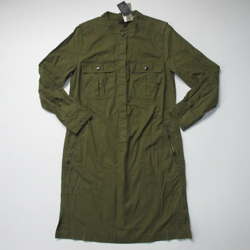 Burnished Moss Cotton Shirt Dress 