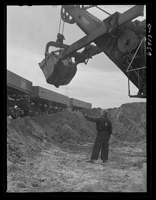 Bovey Minnesota Albany Mine 1941 Electric Power Shovels Iron Ore Mining