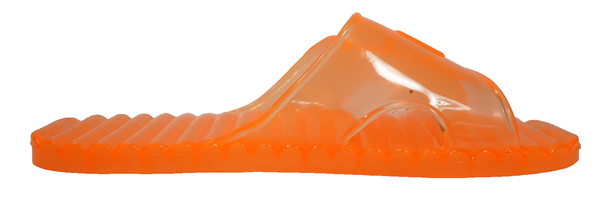 Bob Barker Orange Clear PVC Shower sandals Size XL 11-12 Men