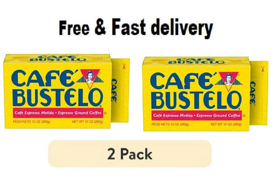 (2 pack) Cafe Bustelo,Espresso Style Dark Roast Ground Coffee,Vacuum Packed 10oz