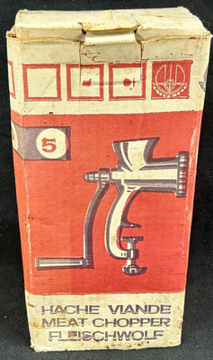 MCM Meat Grinder Cast Iron Hache Viande Hand Manual Kitchen Utensil w/Box
