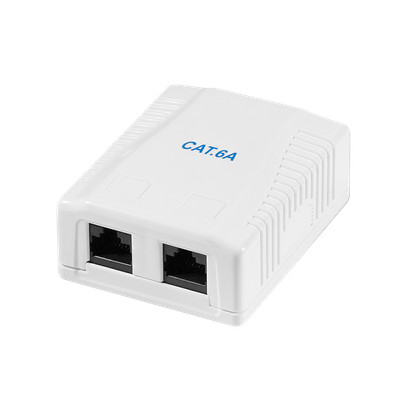 Logilink LAN Dose Netzwerkdose Anschlußdose Aufputzdose 2 x RJ45 CAT6a weiß