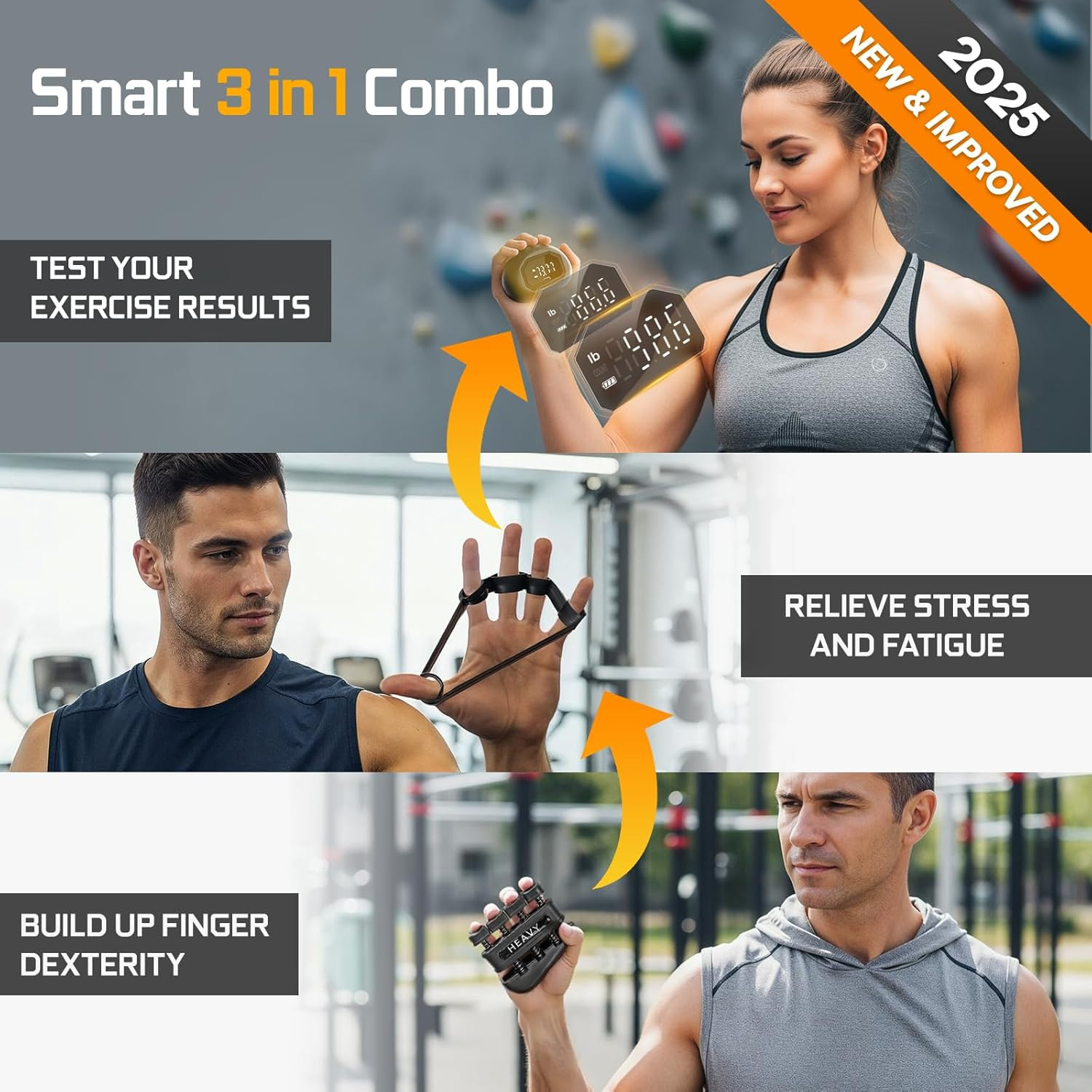 Funny Palm Grip Strength Tester Trainer - Strength Dynamometer Rechargeable Hand