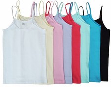 Damen Unterhemd Spaghettitr&auml;ger 100% Baumwolle Feinripp Sommer Top Gr36-58 A.519