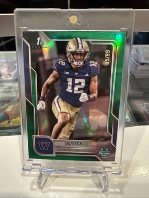 2025 Bowman Chrome University Denzel Boston /99 True Green   1st Washington