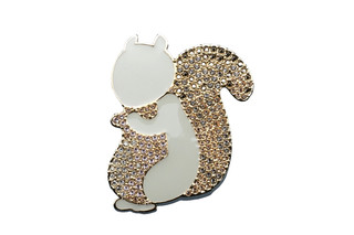 Swarovski alte Brosche Eichhörnchen vintage Pavé Tierfigur Kristalle geschliffen