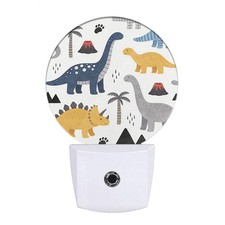 Cartoon Dinosaur Night Light for Kids, Jurassic Dino Design Plug in with Dusk...