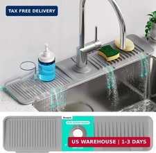 24 Inch Longer Faucet Mat for Kitchen Sink 5 Slope Fast Self-draining Bathroom
