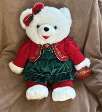 NWT Snowflake Teddy Bear Plush Christmas Girl 2001 Dan Dee 22  White