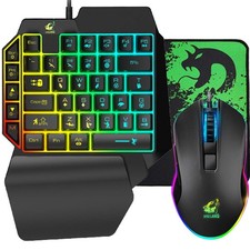 Ergonomic Rainbow Backlit USB Gaming Keyboard and Mouse Combo for PC Gaming