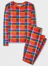 Cat  Jack Snuggly Soft Snug Fit Long Sleeve Pajama Set Plaid Girls/Boys