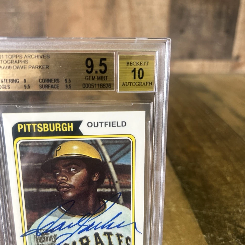 2001 Topps Archives autógrafos Dave Parker #TAA66 Pirates BGS 9.5 autografado grau 10 - Imagem 4 de 4