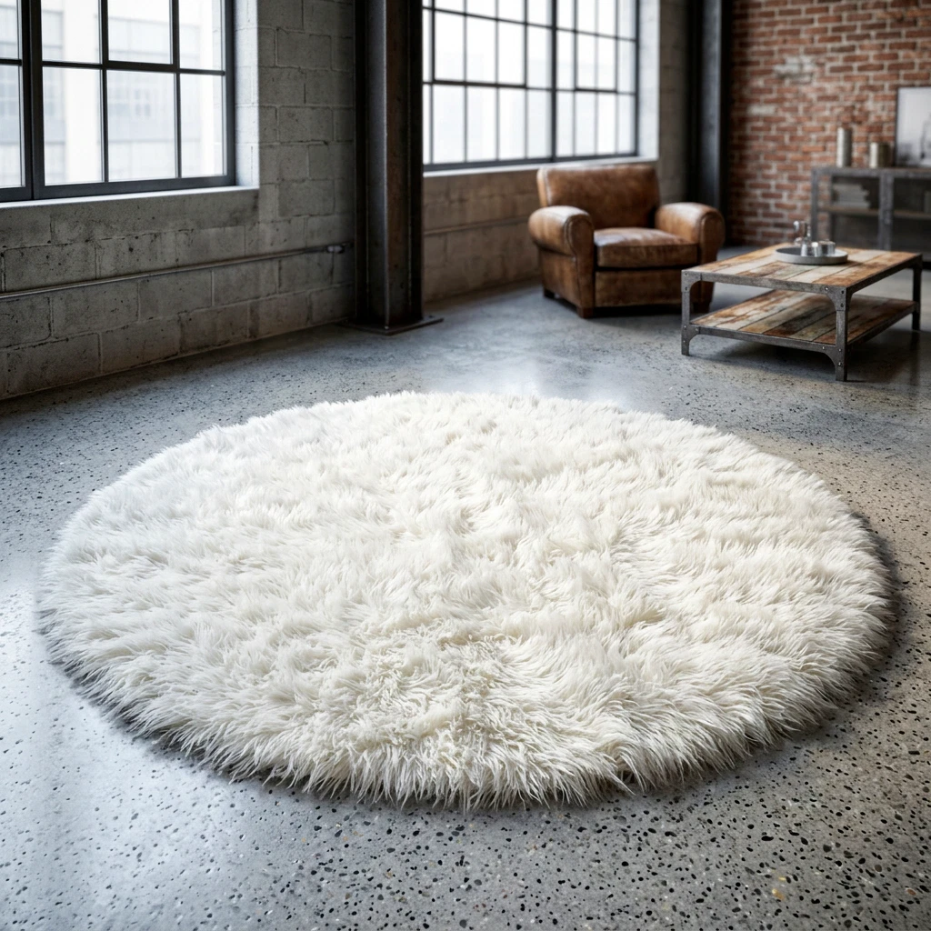 PREMIUM ROUND FLOKATI RUGS💥100% WOOL 💥FLUFFY SHAG PILE💥GREEK FLOKATI AREA RUG