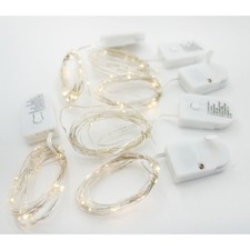 6 Pack Warm White LED Fairy Lights Battery Operated with Remote 8 Modes Silver