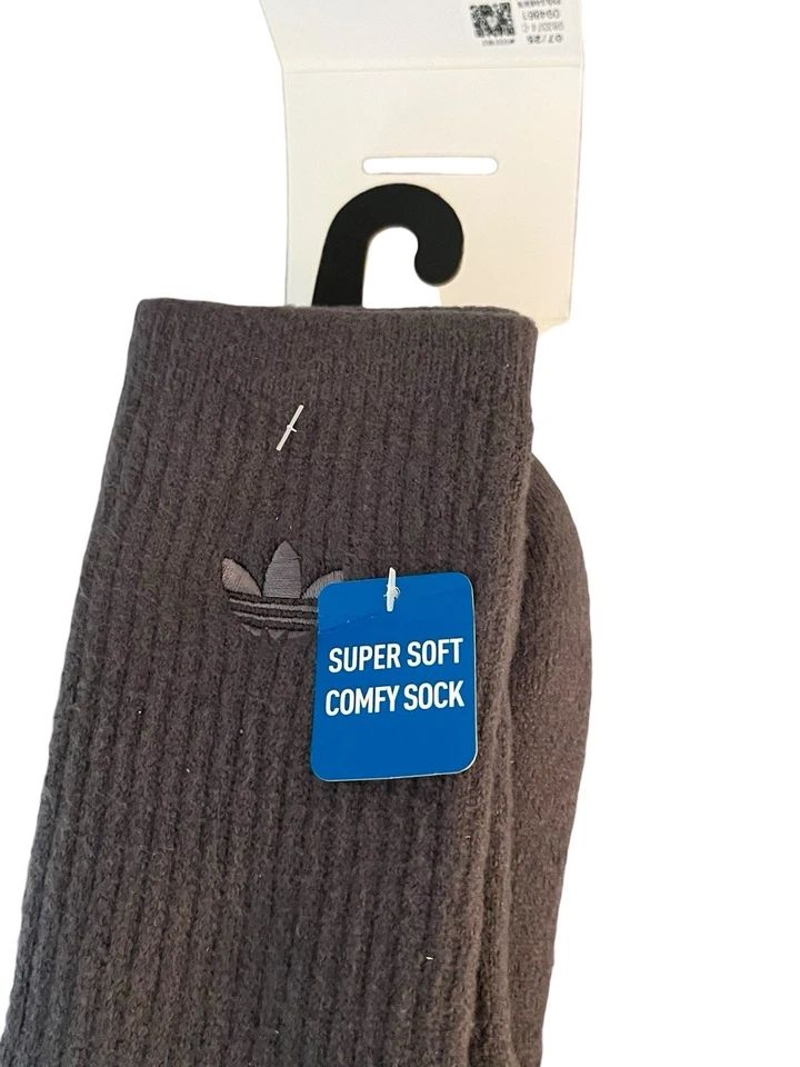 Adidas Súper Suave Cómodo Gris Blanco Beige 3 Pares Calcetines Medianos W 5-10 M 5-8 Foto 2 de 4