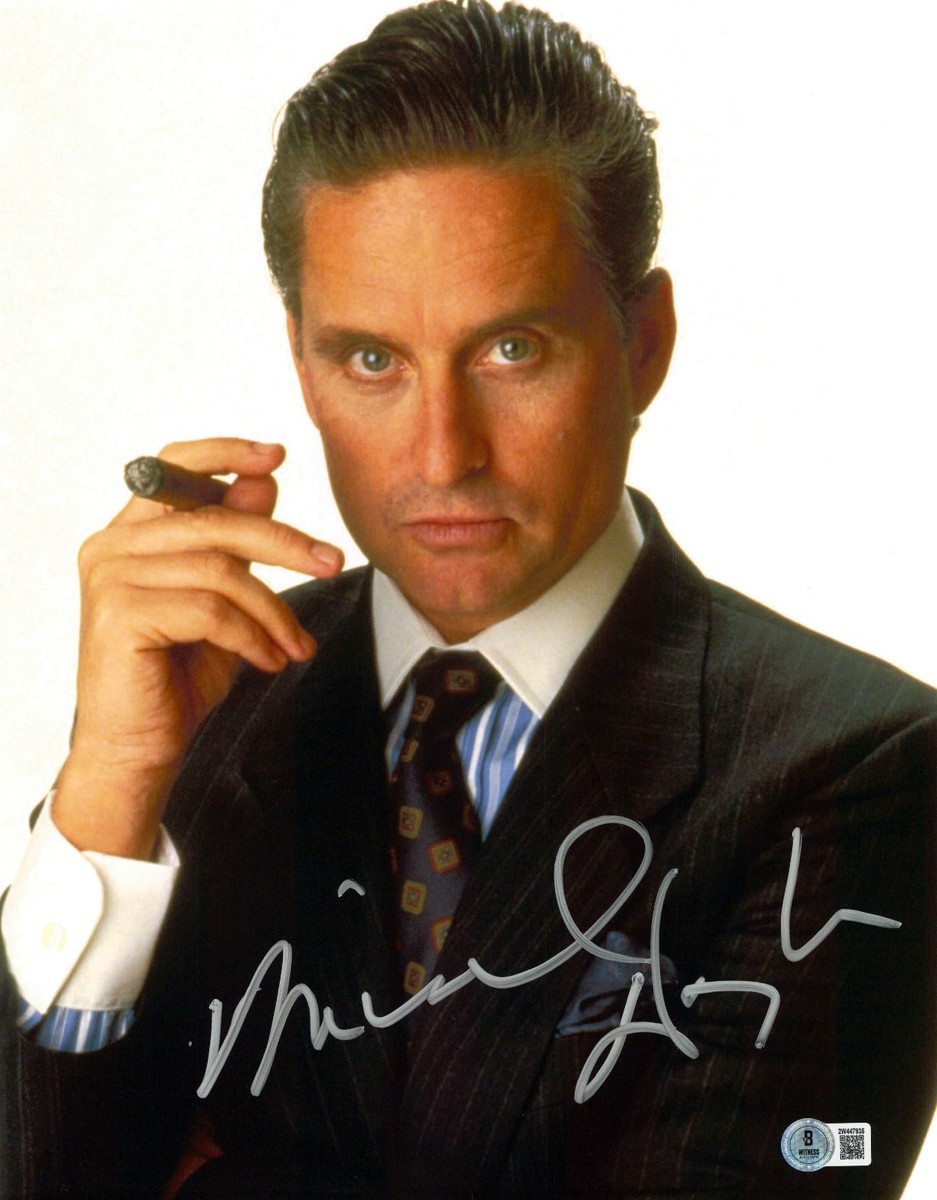 Michael Douglas Signed Autograph Wall Street 11X14 Photo BAS