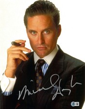 Michael Douglas Signed Autograph Wall Street 11X14 Photo BAS Beckett