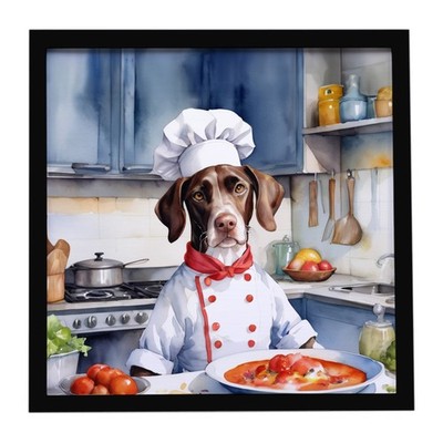 Caroline's Treasures Pointer The Chef Framed Metal Print DAC6299MFP88
