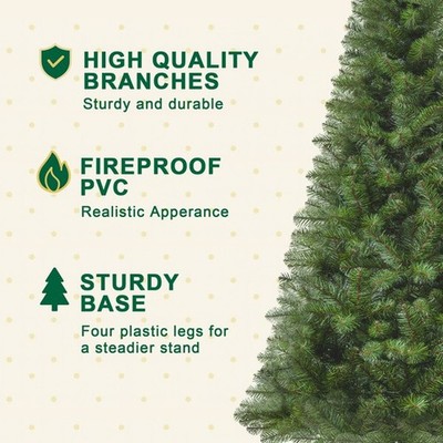6-Foot Artificial Christmas Tree Without Lights, Three-Stage Pvc Branches Lush
