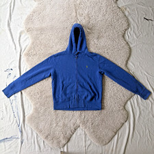 NWT Polo Ralph Lauren Cotton Blue Zip Up Hoodie Terry Lining Men's Size M