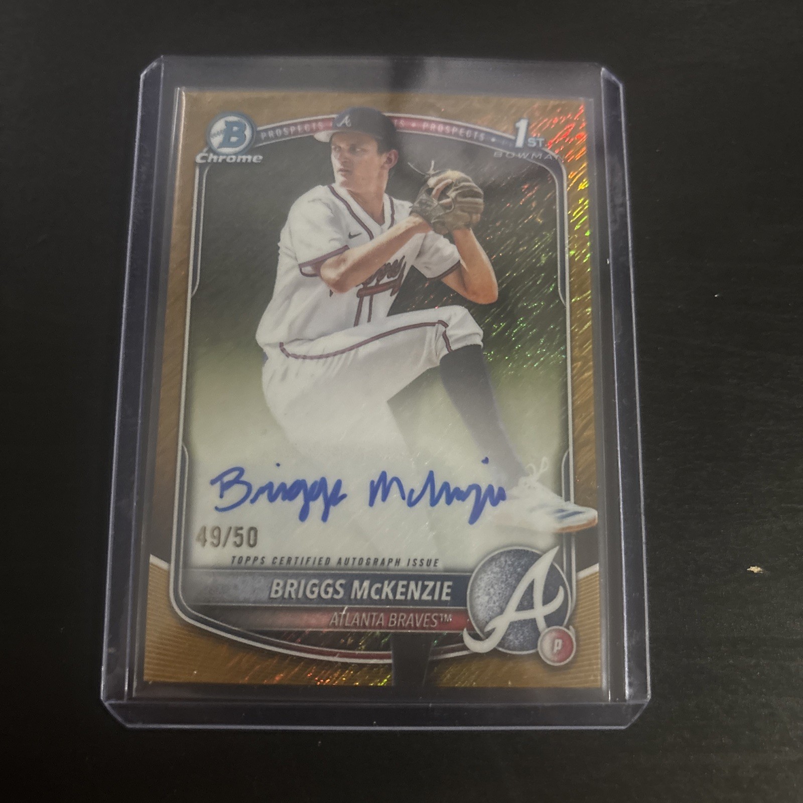 2025 Bowman Draft Briggs McKenzie Chrome Auto Gold Shimmer Refractor 1st #/50