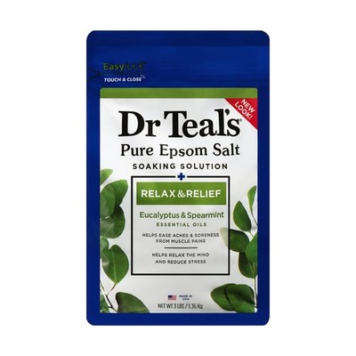 Epsom Salt Magnesium Soak for Relaxation  Relief with Eucalyptus, 3 lbs