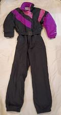 VTG 80s 90s Fera Skiwear Womens One Piece Ski Suit Ladies Sz 10 Colorblock PInk