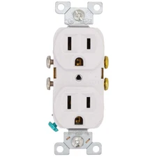 DiversiTech 625-CR15W 15A 125V Electrical Duplex Receptacle White