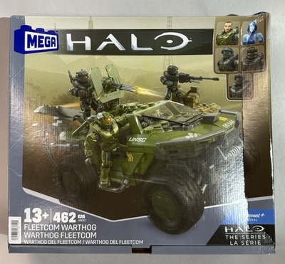 #ad *DAMAGED Box* Mega Construx Halo FLEETCOM WARTHOG with 5 Figures 462 pc Spartan $28.99