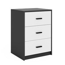 Modern White 3 Drawer Bedside Table Nightstand Chest Drawers Bedroom Furniture