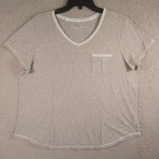 Carole Hochman Womens Gray Pajama Top Size Large Stretch Soft Comfortable V-Neck