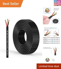 14 Gauge 3 Conductor Electrical Wire Oxygen-Free Copper Cable 10FT/3.1M Flexi...