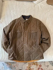 Flint And Tinder Quilted Waxed Shirt Jacket Large (originally $288)