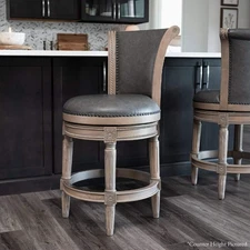 Maven Lane Open Box 31" Pullman Swivel Bar Stool In Reclaimed Oak Finish With Ro