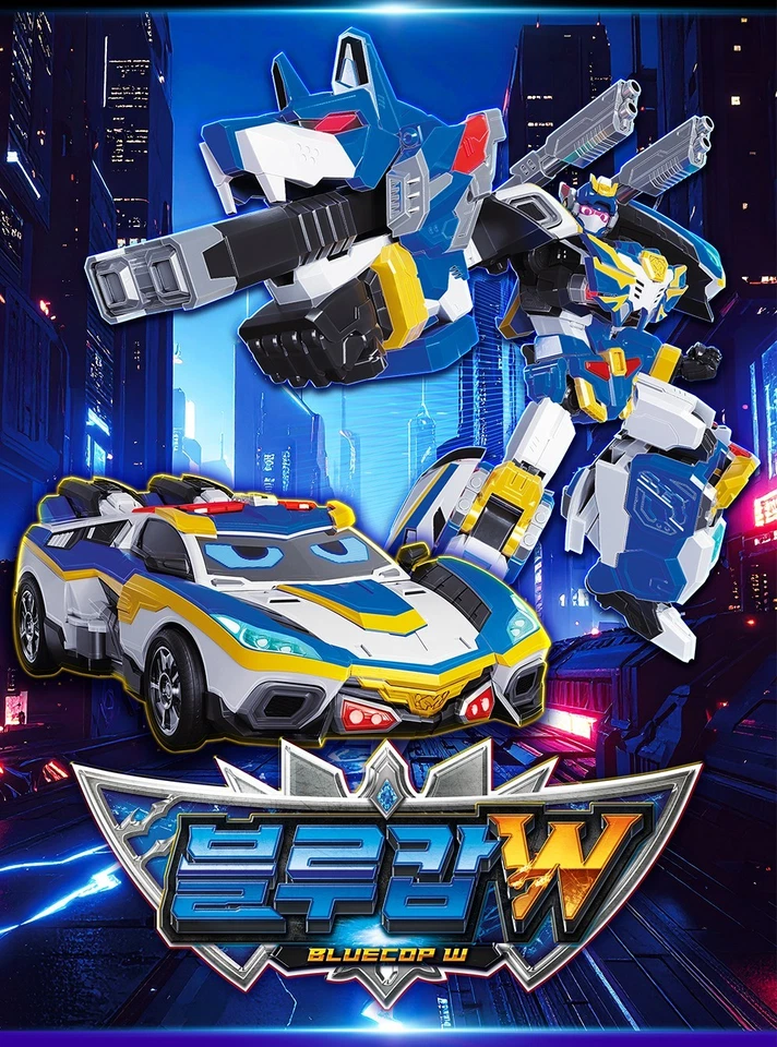 Metal Cardbot W BLUE COP W Police Petrol Car Transforming Robot Car Toy 2025 - Image 3 of 4