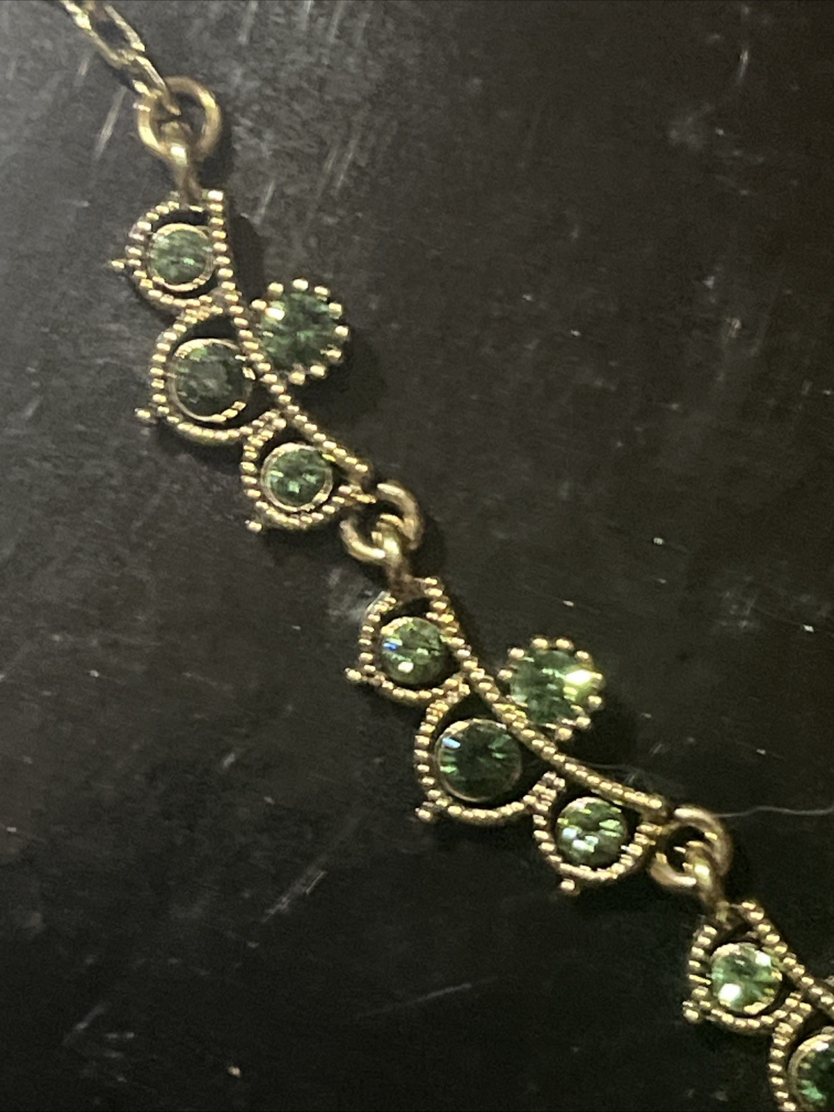 Lia Sofia Elegant Green Rhinestone Adjustable Len… - image 2