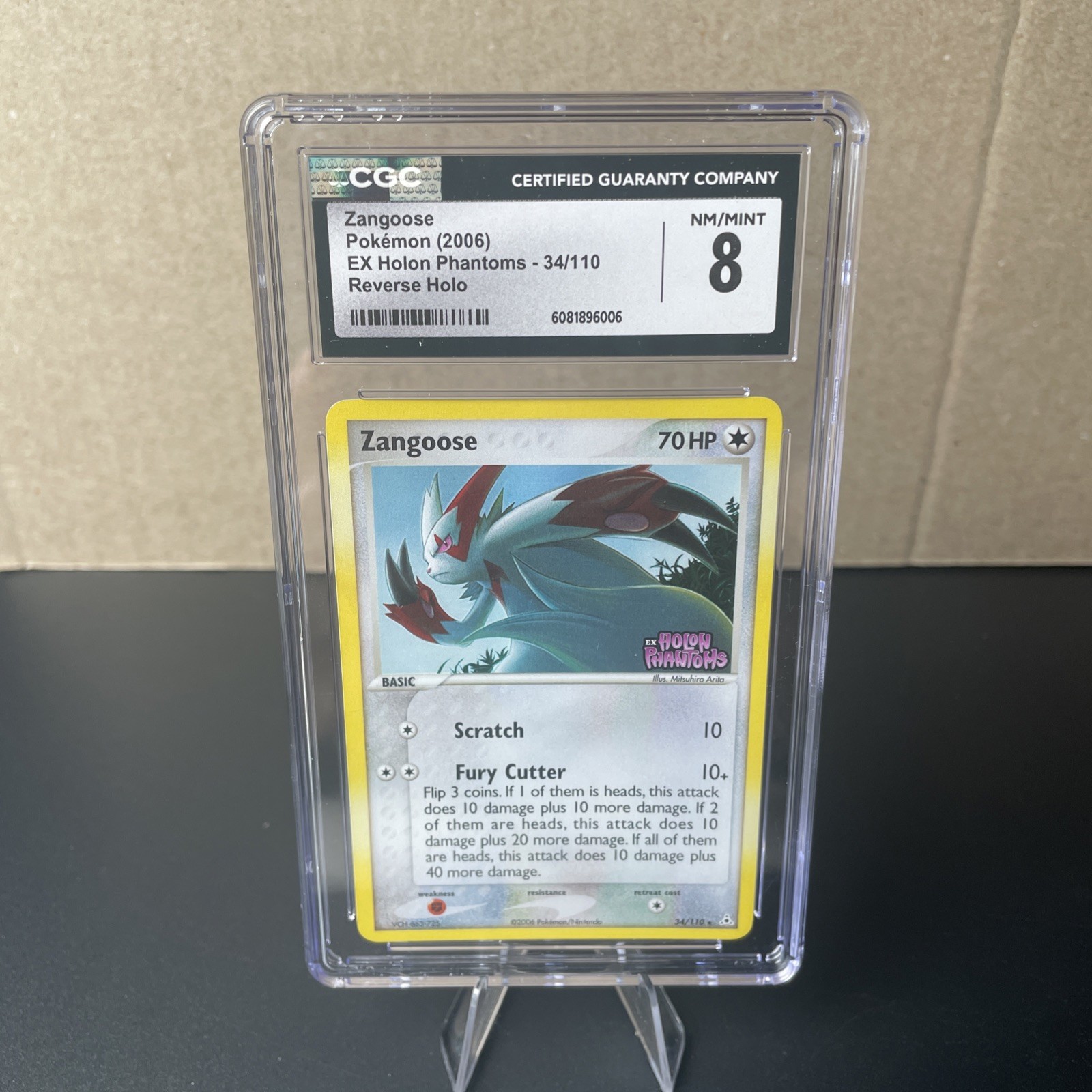 Zangoose 34/110 HOLON PHANTOMS 2006 Reverse Holo STAMPED  CGC 8