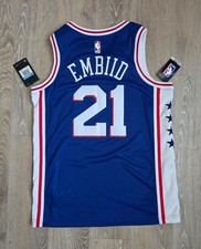 Joel Embiid 21 Philadelphia 76ers Nike Swingman Jersey Men M Blue 44 NWT
