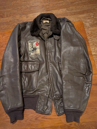 USS Tarawa Korean War Brill Brothers G-1 Sheepskin Flyers Jacket