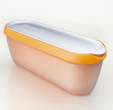 Tovolo Glide - A-Scoop Non-Slip Base Insulated Ice Cream Tub Orange and White