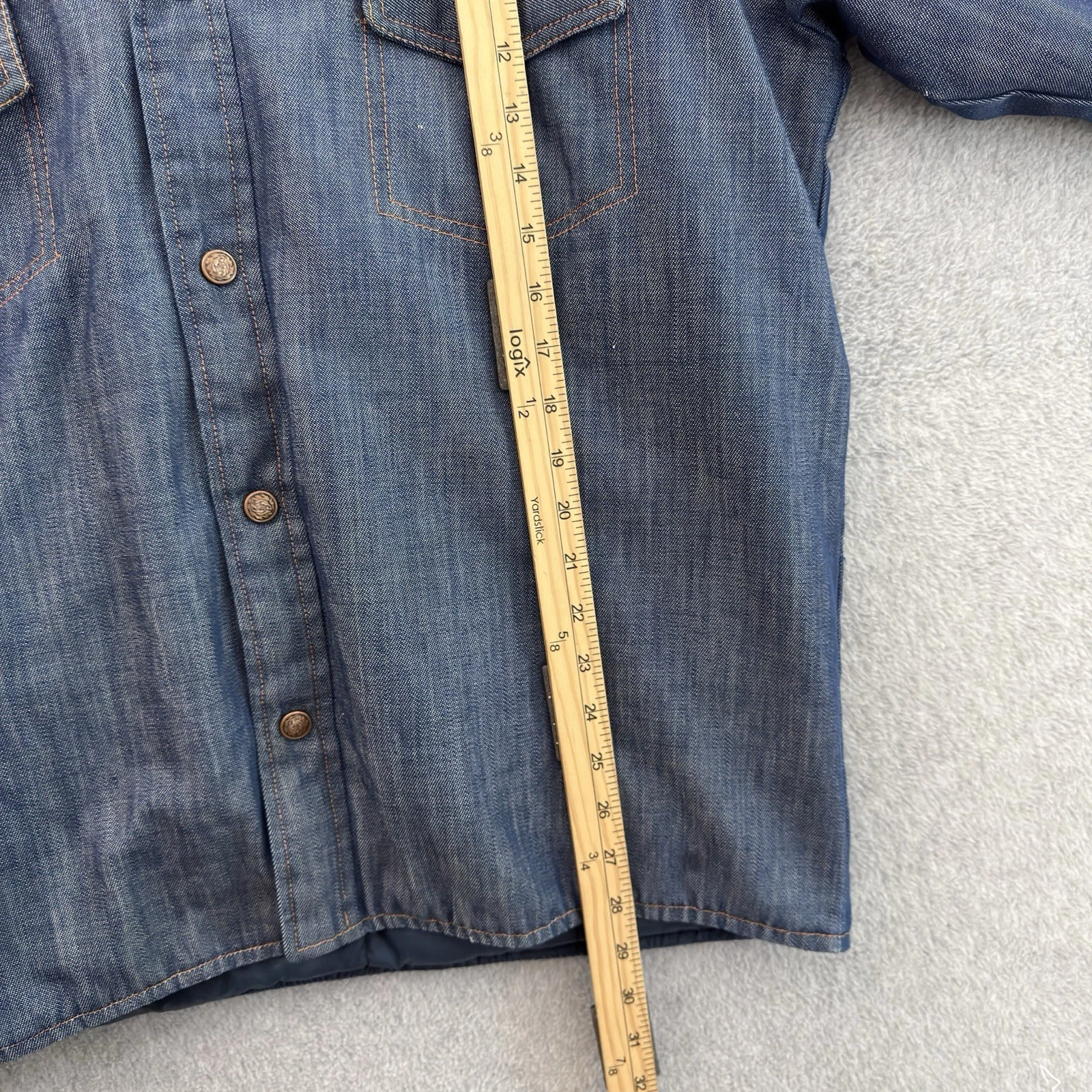 Vintage Stearns Goose Down Insulated Western Denim Look Jacket Large Minnesota image 8