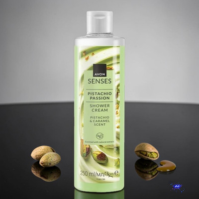 Avon Senses UNISEX PISTACHIO PASSION Duschcreme Pflege Schaum Pistazie & Caramel