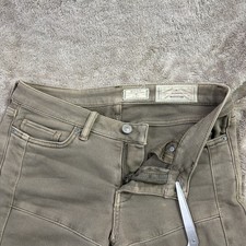 AllSaints Womens 30 Beige Biker Jean Skinny Low Rise Cropped Stretch Ankle Zip
