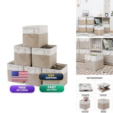 MidmmVick 11 x 11 Inch Cube Storage Bins, 6 Pack Large Collapsible Fabric
