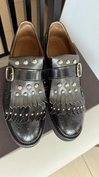 Women Doucal's Heels Black Leather 35.5